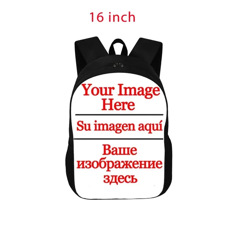 personnalisez votre logo/image/nom sac à dos enfants sacs d'école garçons filles noir sac de maternelle enfants bookbag cadeau