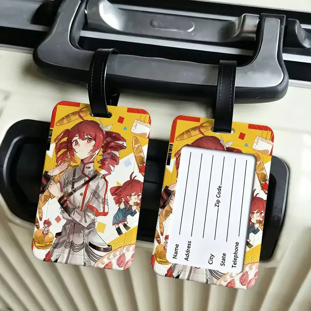 étiquette d'identification de bagage en pvc de la chanteuse virtuelle populaire kasane teto, porte-carte d'informations anti-perte, étiquette de nom pour valise de voyage