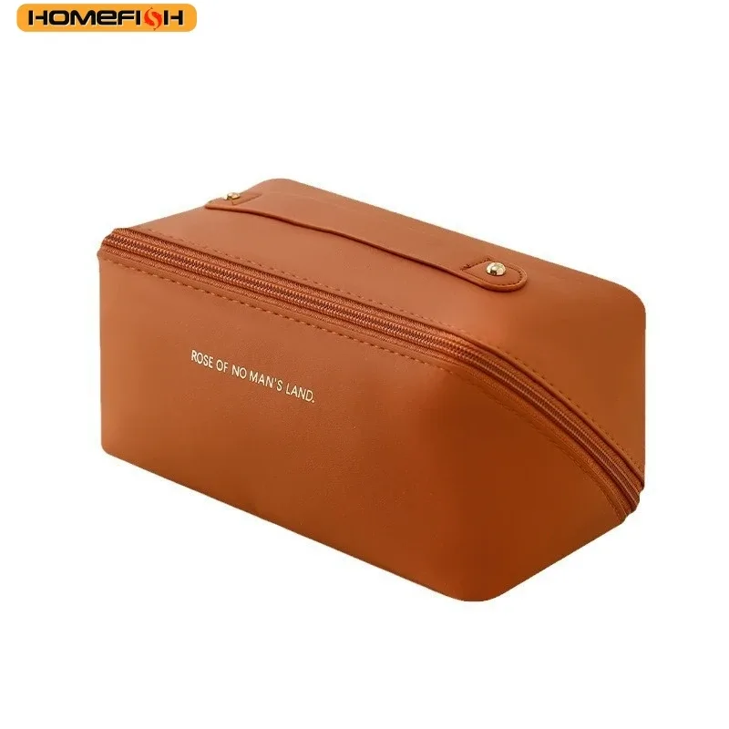 homefish trousse de rangement cosmétique de luxe à fermeture éclair, organisateur de maquillage portable de voyage, trousse de toilette pour femmes