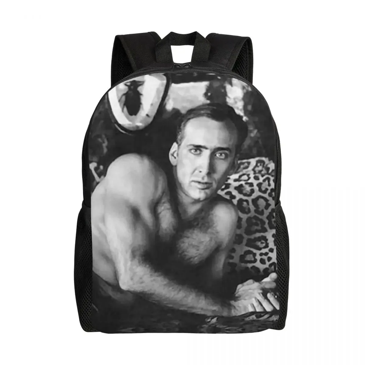 sac à dos personnalisé pour ordinateur portable nicolas cage meme, sac à livres de base pour femmes et hommes, sacs amusants pour étudiants