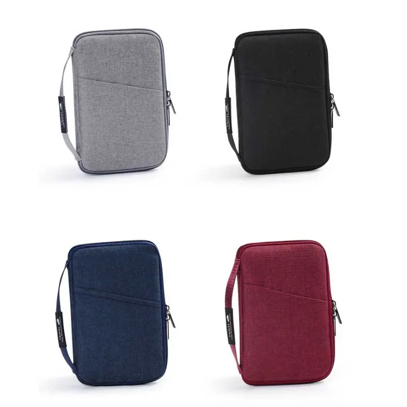 accessoires de voyage portefeuille de voyage en tissu ox porte-billets porte-passeport familial housse de protection pour passeport étui à documents zippé