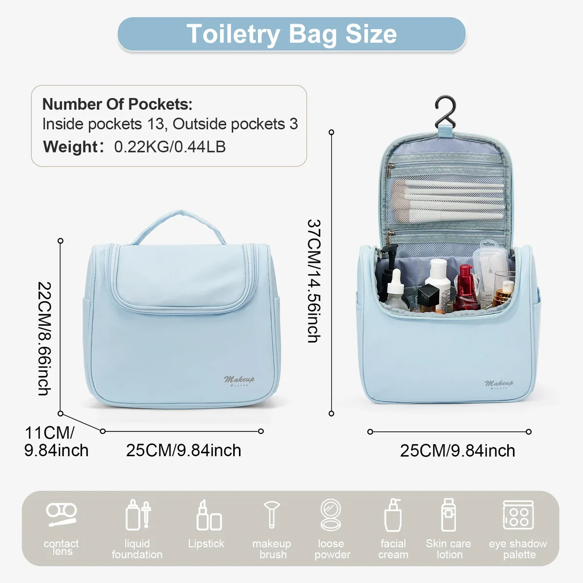 Sac de rangement étanche pour cosmétiques, sac à main de maquillage, sac d'évaluation de haute qualité, sac de toilette de voyage, mode