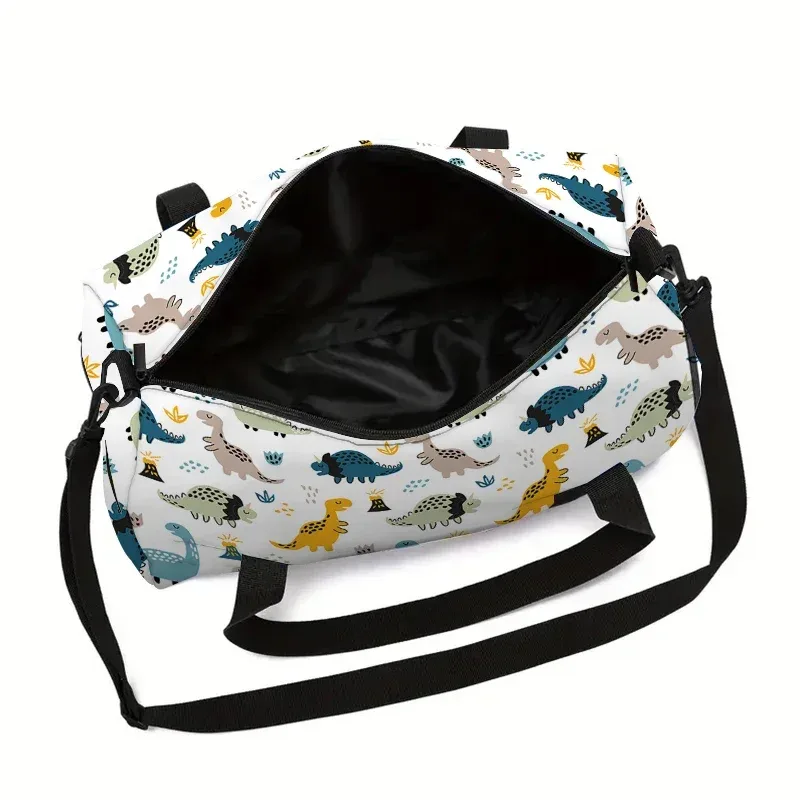 sac à bagages de grande capacité avec motif de dinosaure de dessin animé pour garçons/filles, meilleurs cadeaux, sac de fitness extérieur 2d pour enfants