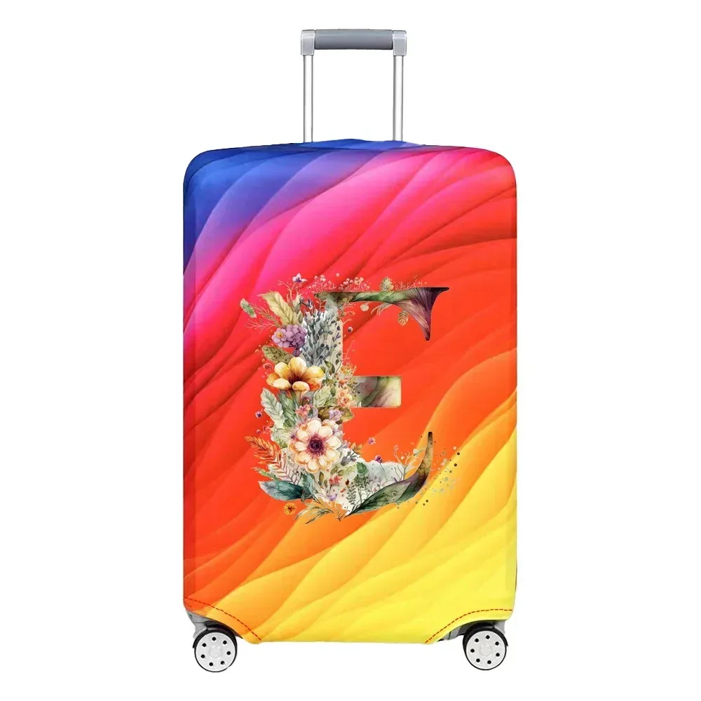 housse de protection extensible pour valise, série florale et lettres, pour valises de 18 à 32 pouces, organisateur de voyage