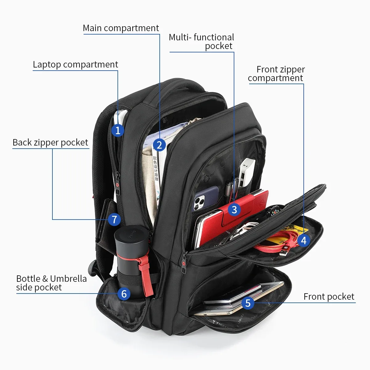 tigernu anti-vol sacs à dos pour hommes 15 pouces sac à dos pour ordinateur portable sac à dos de voyage décontracté cartable homme sac à dos mochilas sac à dos