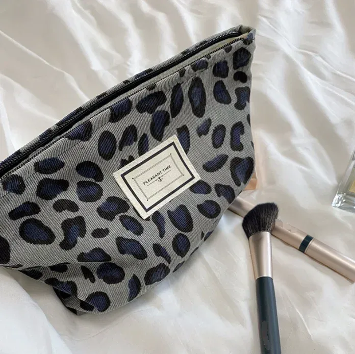 sac à cosmétiques brodé en velours côtelé, pochette, grands sacs de rangement de maquillage, pochette à cosmétiques coréenne pour femmes, trousse de toilette mignonne et de beauté