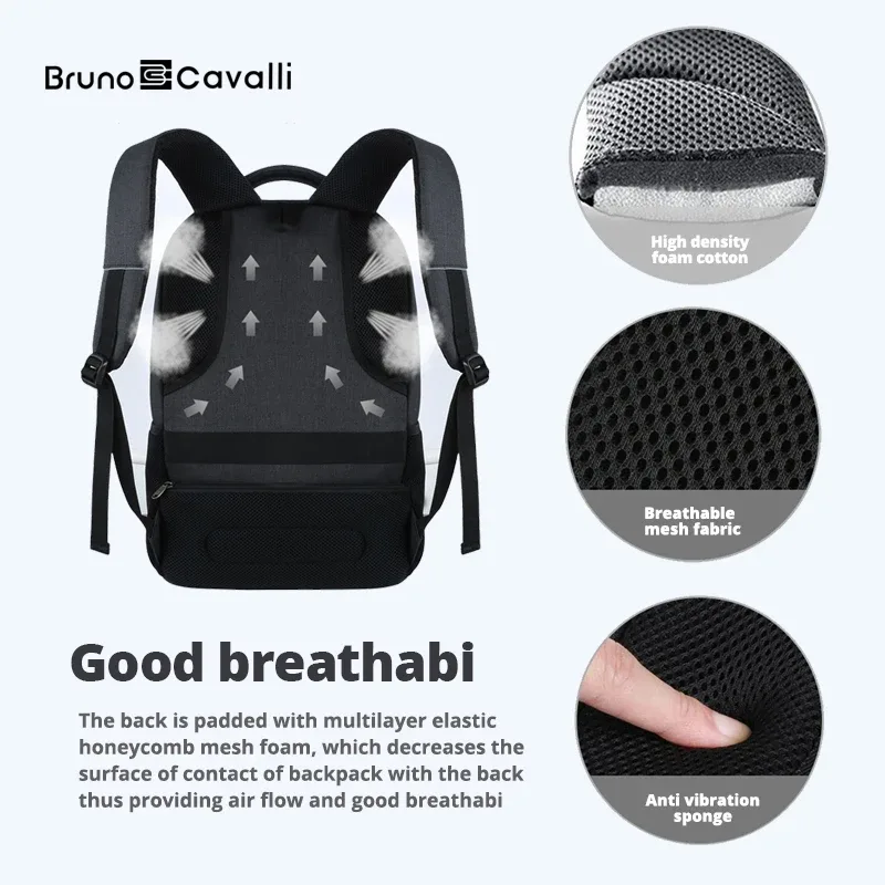 sac à dos pour ordinateur portable avec port de chargement usb, antivol, mince, durable, voyage d'affaires, sac d'école universitaire, femmes et hommes, 15.6 pouces, 17 pouces