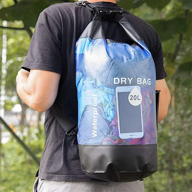 10l 20l sac sec sac de rangement étanche pochette pour natation trekking rafting canotage kayak rafting sacs secs sac à dos xd117y