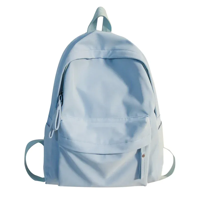sac à dos simple de couleur unie pour femmes, sacs d'école en nylon imperméables pour adolescentes, sac à livres de voyage pour dames, sac à bandoulière, 2022