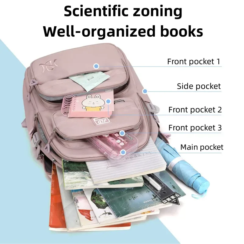nouveau sac à dos de voyage pour filles, sac à dos imperméable de grande capacité, sac à bandoulière en nylon pour collégiennes