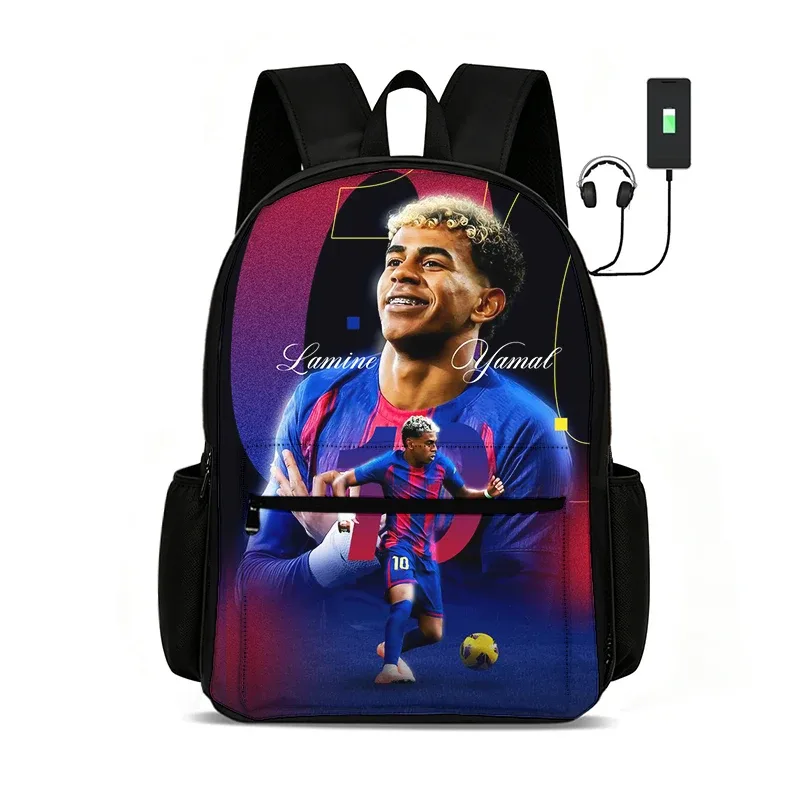 sac à dos football star l-lamin yamal, sacs d'école, de voyage, de grande capacité, sacs de sport, sacs à dos pour étudiants