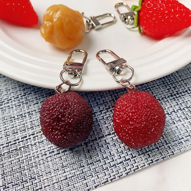 porte-clés réaliste en forme de fruit 3d avec fermoir métallique ouvrable pour sac à main, sac à dos, cadeaux d'été et accessoires de tous les jours.
