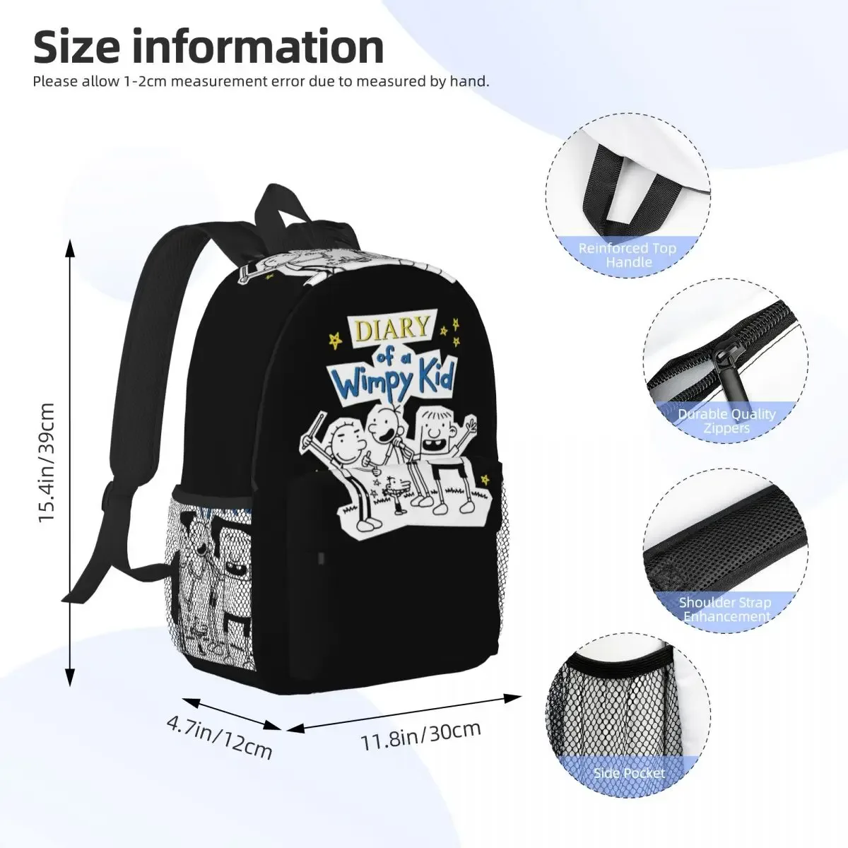 journal d'un groupe wimpy pour enfants, sac à dos pour étudiants, garçons et filles, sac d'école pour enfants, sacs à bandoulière pour ordinateur pour hommes et femmes