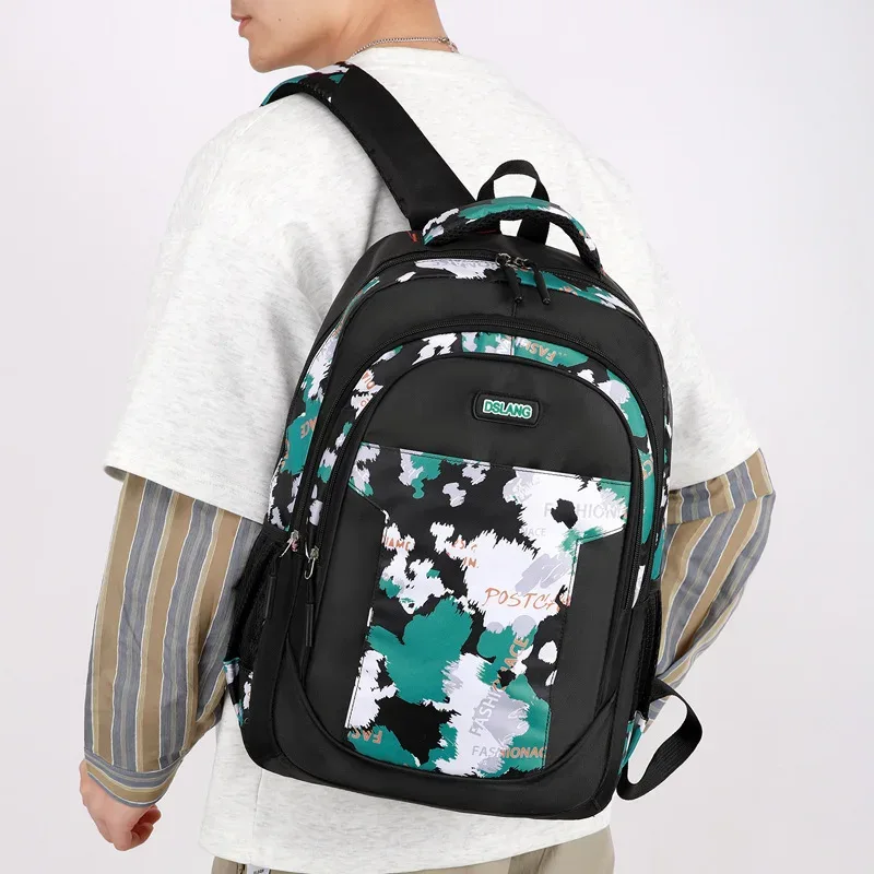 sac à dos pour étudiant, imprimé floral créatif, peut contenir un ordinateur portable, style coréen, grande capacité, simple et polyvalent pour hommes