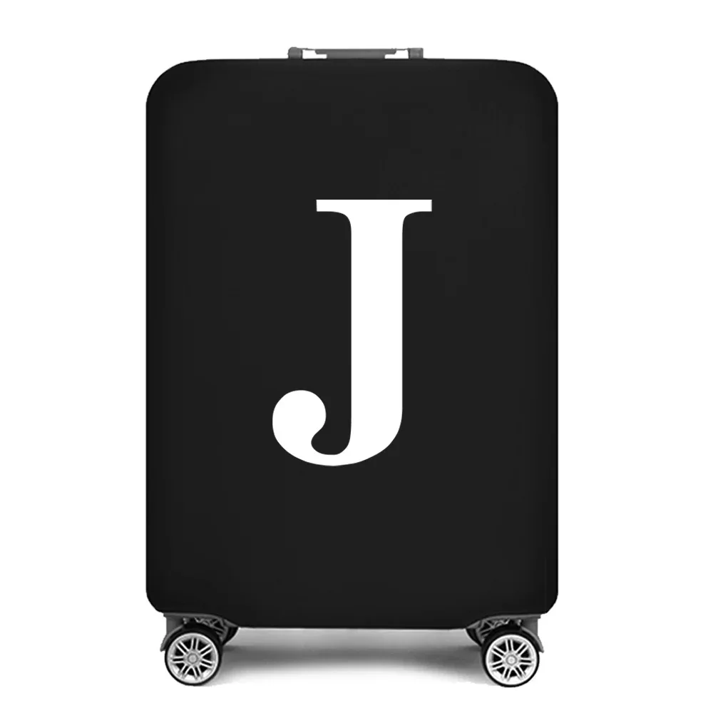 housse de protection pour bagages, housse de protection pour valise de 18 à 28 pouces, accessoires de voyage, 26 lettres blanches imprimées, housse anti-poussière élastique