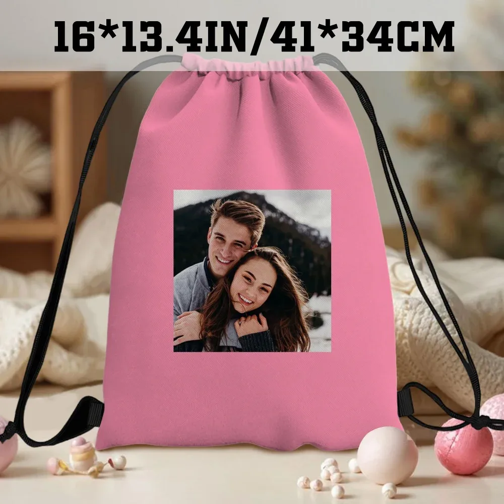 sac à dos personnalisé avec cordon de serrage, avec photo personnalisée, pour voyage, sac d'entraînement sportif, cadeaux commémoratifs, conçu pour les amateurs de fitness, 1 pièce