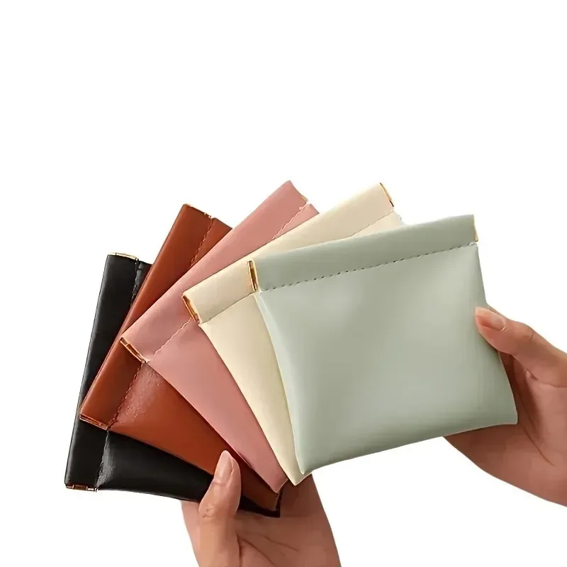 petit sac à fermeture automatique, trousse de maquillage pour rouge à lèvres simple et à la mode, sac pour écouteurs avec câble de données pour chargeur portable, mini sac à cosmétiques