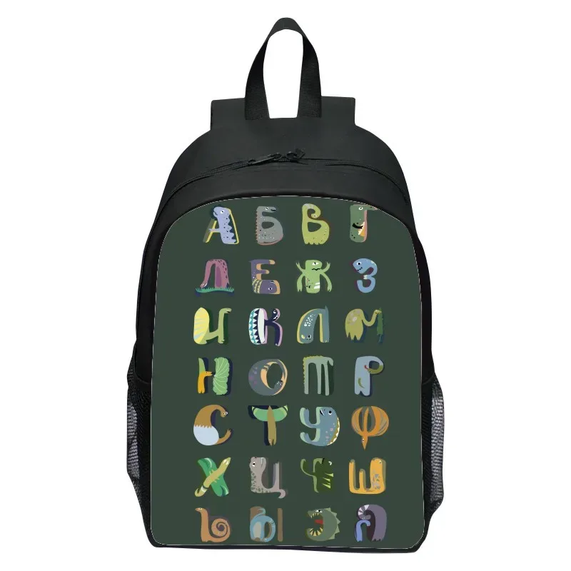 16 pouces sac à dos pour enfants alphabet lore alphabet légende école primaire sac à dos garçons et filles maternelle sac à dos