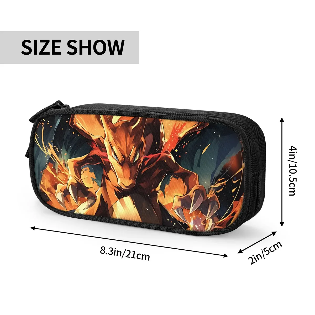 Sacs de grande capacité personnalisés avec un motif de Pokémon Charizard pour enfants, trousse scolaire pour garçons et filles