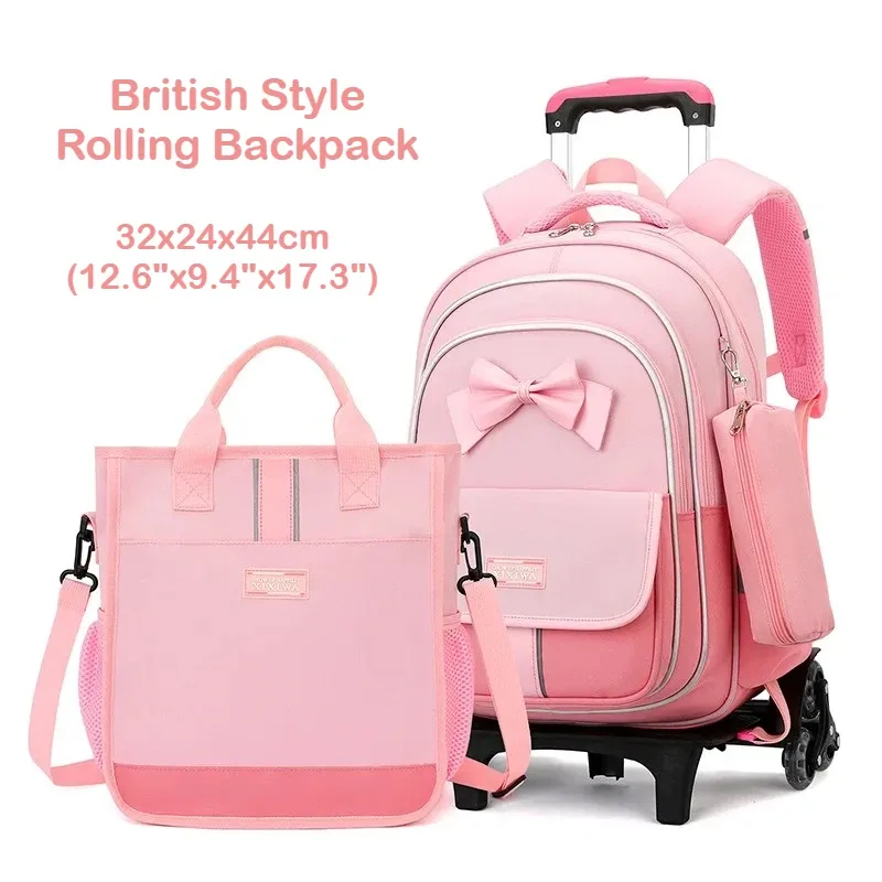 sac à dos à roulettes pour enfants, ensemble de 3 sacs d'école à roulettes pour garçons et filles, sac à dos de voyage avec sac à bandoulière
