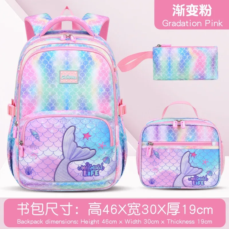 sac à dos scolaire pour filles, 3 pièces/ensemble, avec sac à déjeuner et trousse à crayons, sac à dos mignon en forme de papillon, sac à dos pour élèves du primaire et du collège
