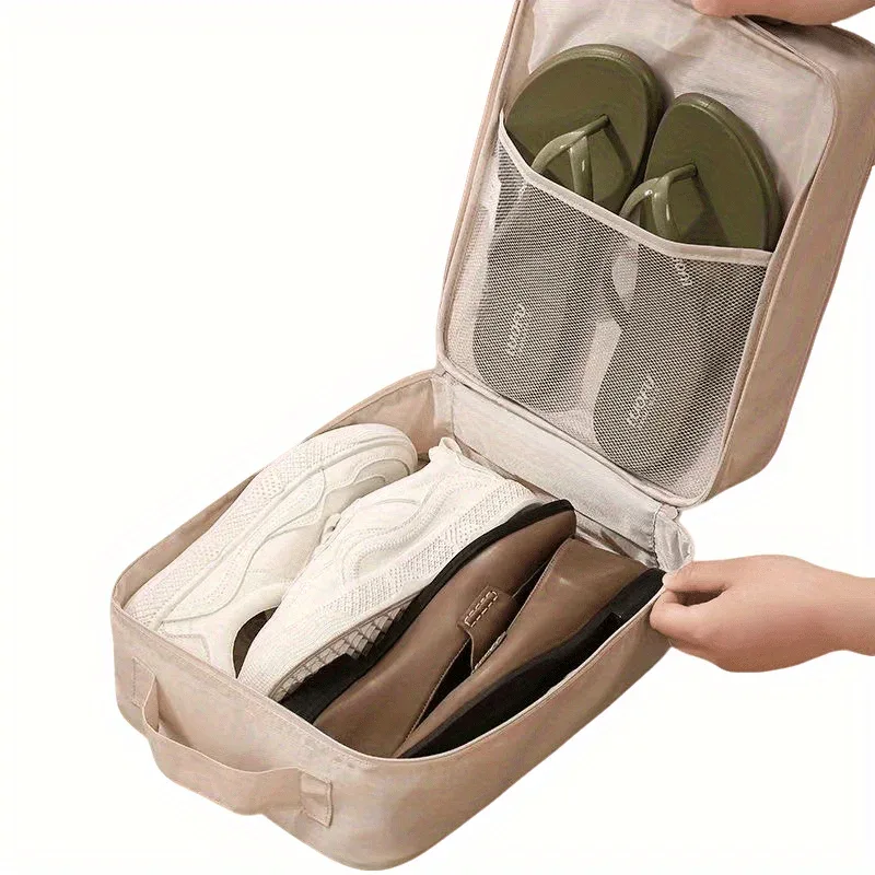 sac de rangement pour chaussures de voyage, sac de rangement en maille respirante diagonale lavée, pour plusieurs paires de chaussures, boîte à chaussures portable pour les voyages d'affaires