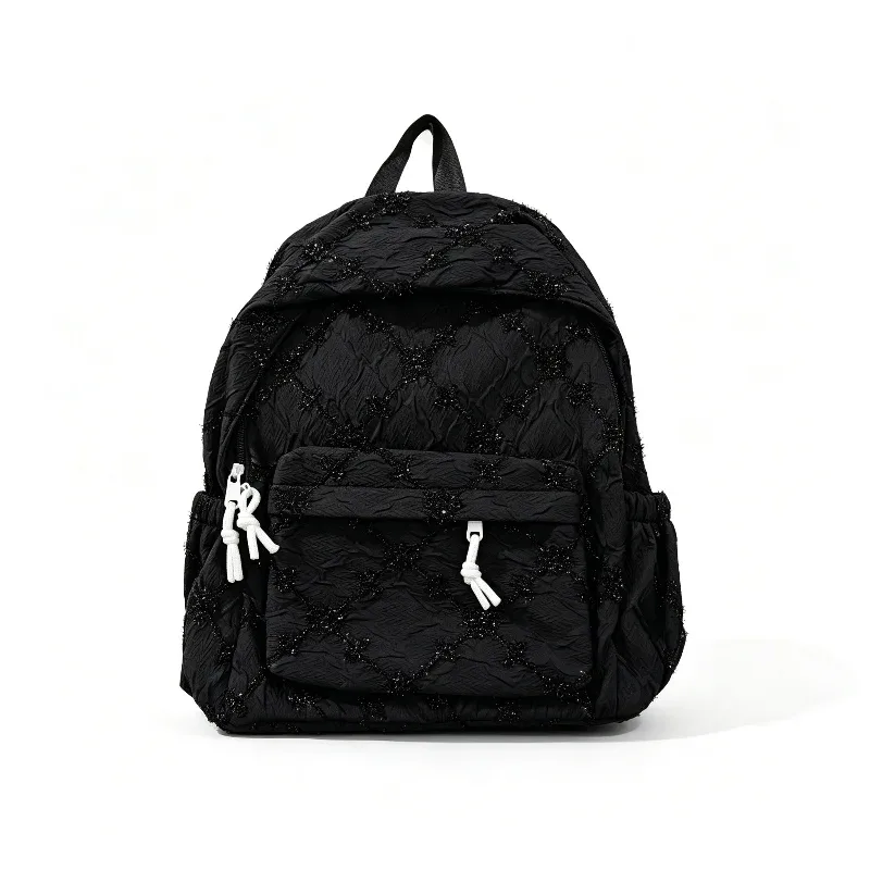 sac à dos d'étudiant imprimé grande capacité, motif papillon mignon et nœud, sac d'école tendance, esthétique décontractée, sac de voyage, sac à dos vintage