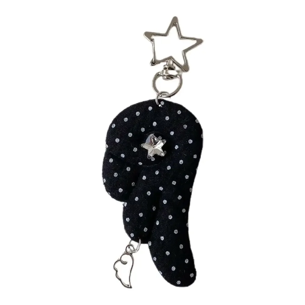 1pc porte-clés aile d'ange tendance polyvalent, pendentif de sac à pois, breloque de sac y2k avec fermoir étoile, décoration suspendue pour sac à dos et sac à main