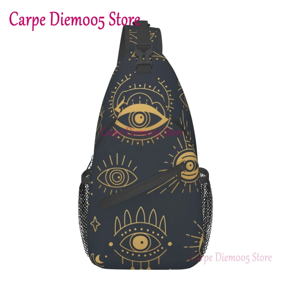 sac à bandoulière bleu marine et aqua nazar pour hommes, sac à dos porte-bonheur mauvais œil, sac de poitrine pour randonnée