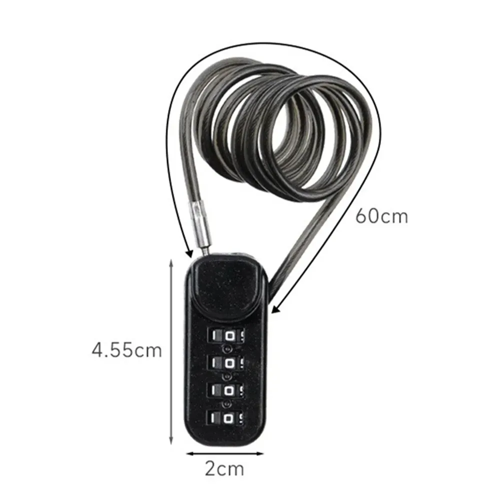 mini cadenas à câble à combinaison à 4 chiffres, petit cadenas portable en fil d'acier pour bagages, casque, armoire – léger