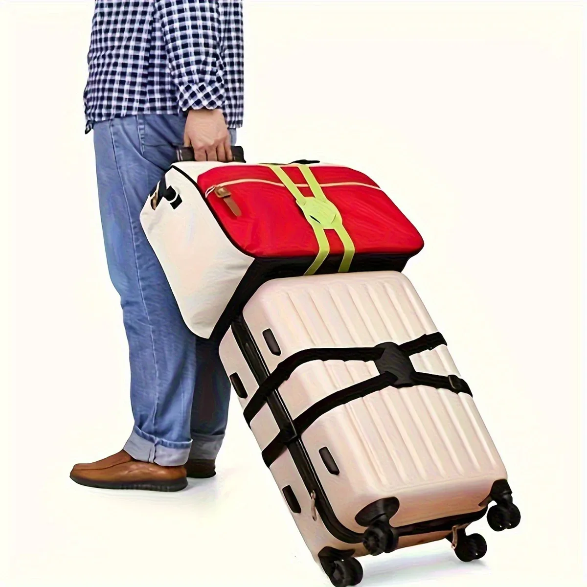 sangle de fixation anti-perte à sangles croisées pour valise de voyage, accessoire d'emballage, sangle à boucle pour bagages