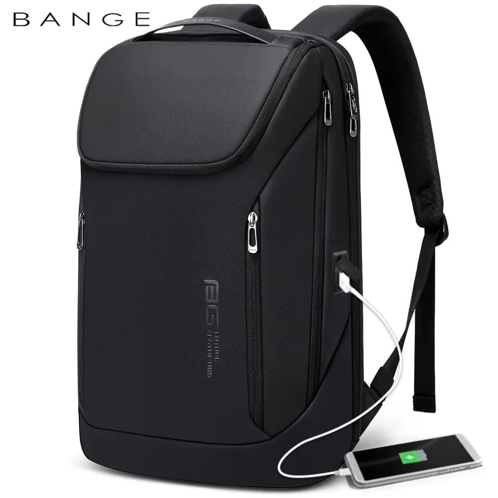 BANGE affaires sacs à dos ordinateur portable 15.6 pouces multifonctionnel étanche grande capacité travail quotidien mâle sac à dos sac d'école Mochila
