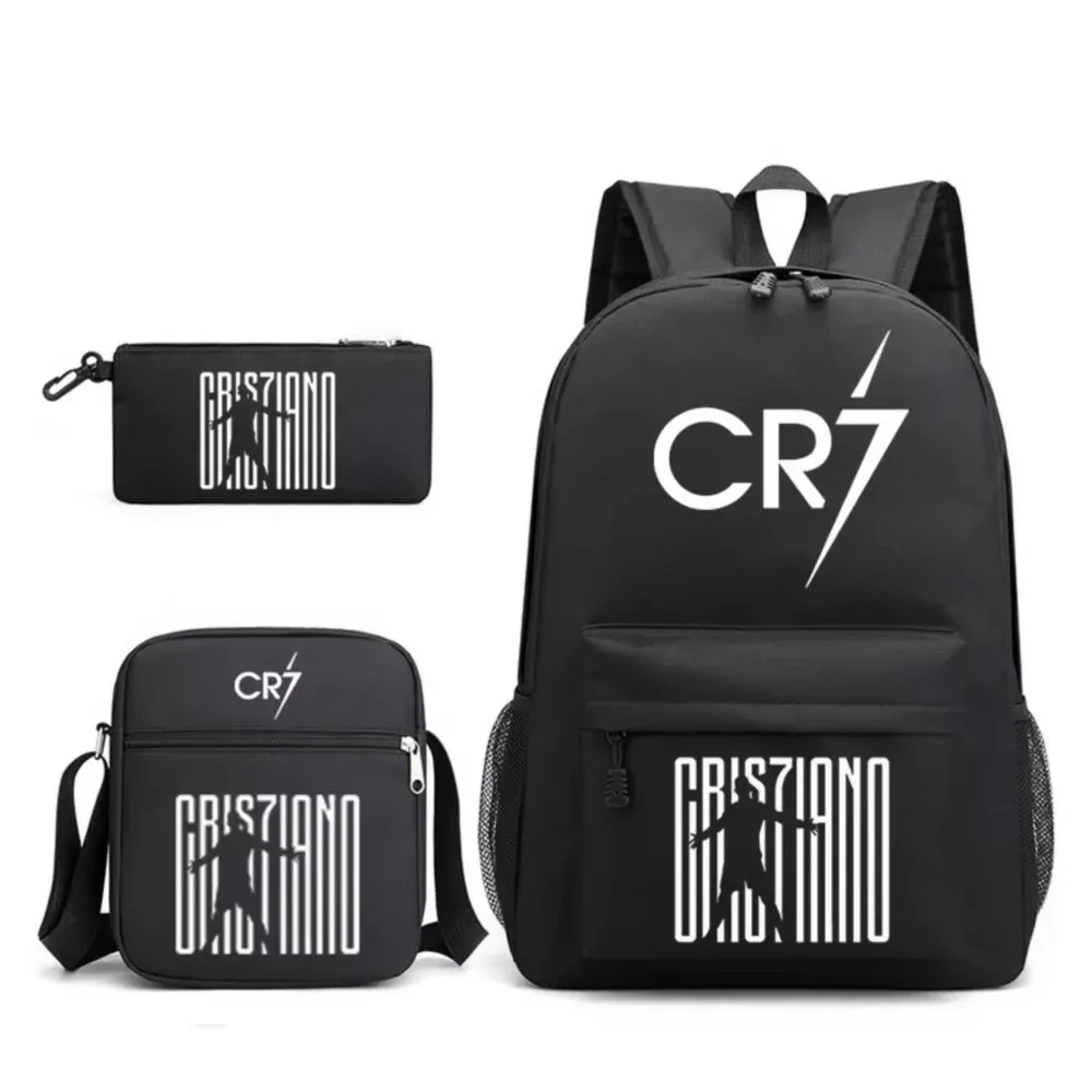 nouveaux sacs à dos cr7 3 pièces, style simple, légers, pour garçons et filles, sacs d'école, grande capacité, sacs à dos pour ordinateur portable pour adolescents, femmes et hommes, sacs de voyage