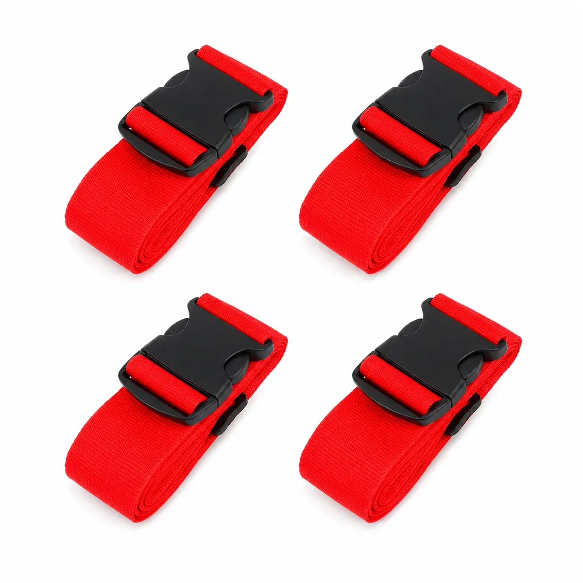 sangles de bagages réglables (4 pièces) – ceintures de valise en sangle avec boucle de sécurité pour valises de 20 à 32 pouces – accessoires de voyage