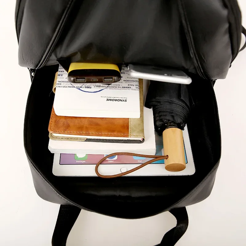 16.5 pouces sac à dos hommes sac à dos en cuir pu sac à dos grand ordinateur portable sacs à dos mâle mochilas cartable décontracté pour adolescents garçons