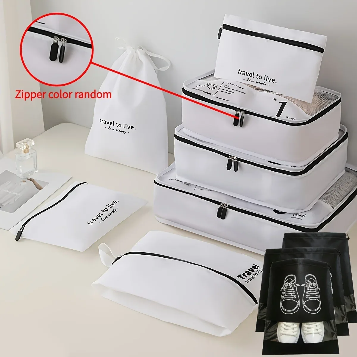 nouveau sac de tri pour bagages, 10 pièces, sac de rangement portable pour voyage, sac de tri et de classification pour vêtements et bagages