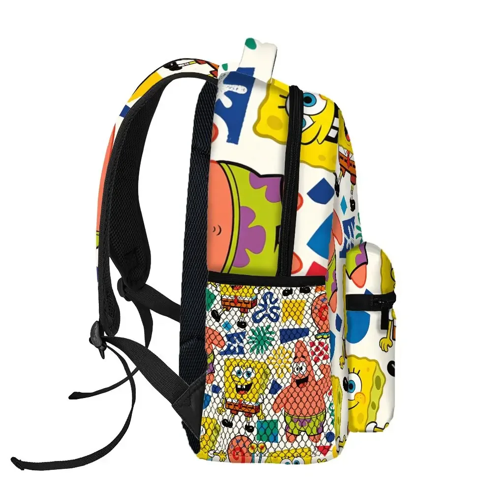 sac à dos imprimé de dessins animés bob l'éponge et patrick star, sac d'école décontracté pour les voyages et l'école
