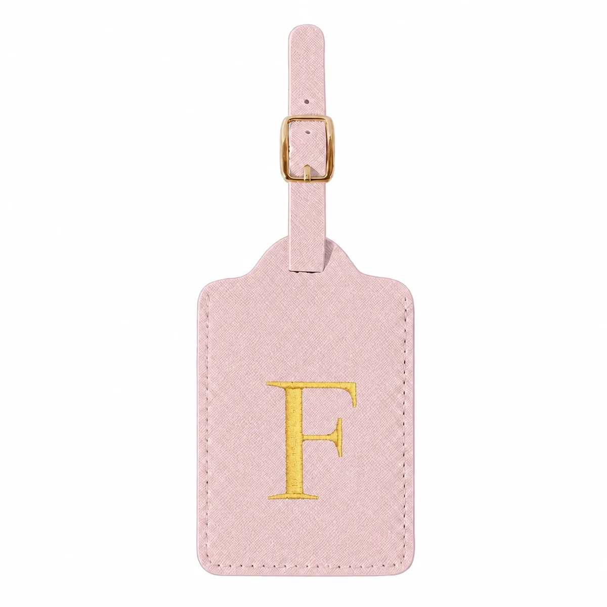 étiquette de bagage rose à 26 lettres, adaptée pour la plage, les vacances d'été, la rentrée scolaire et d'autres occasions.