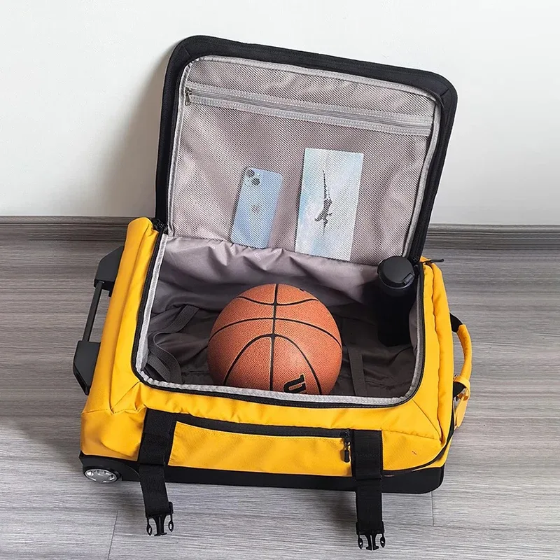 valise de voyage extensible en tissu oxford, étanche, avec séparation sec-humide, bagage à main avec roulettes silencieuses, valise trolley
