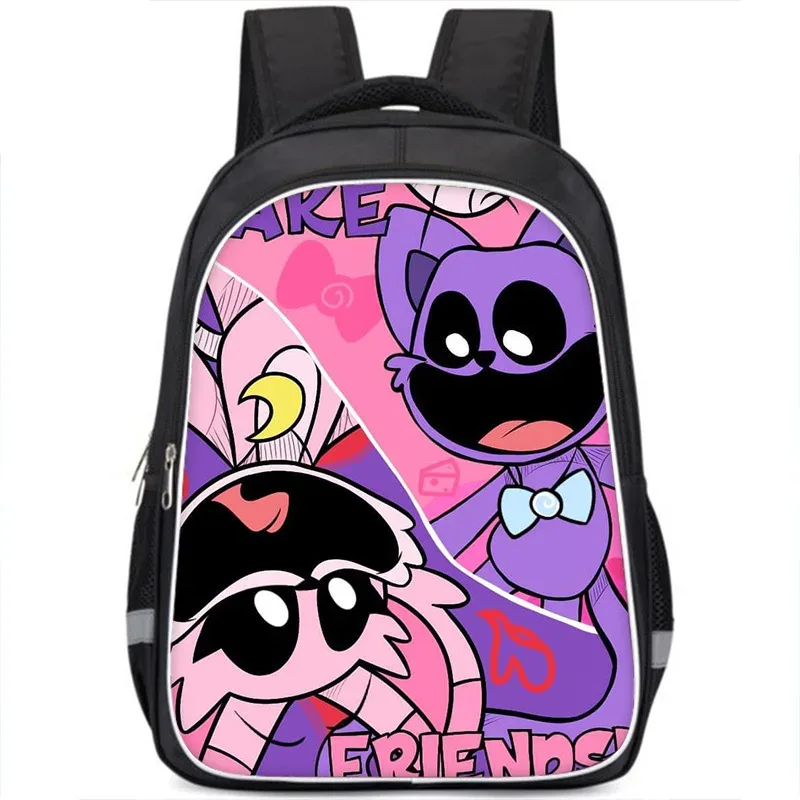 sac à dos smiling critters pour enfants, cartable double couche, cadeau d'anniversaire, sacs d'ordinateur pour étudiants