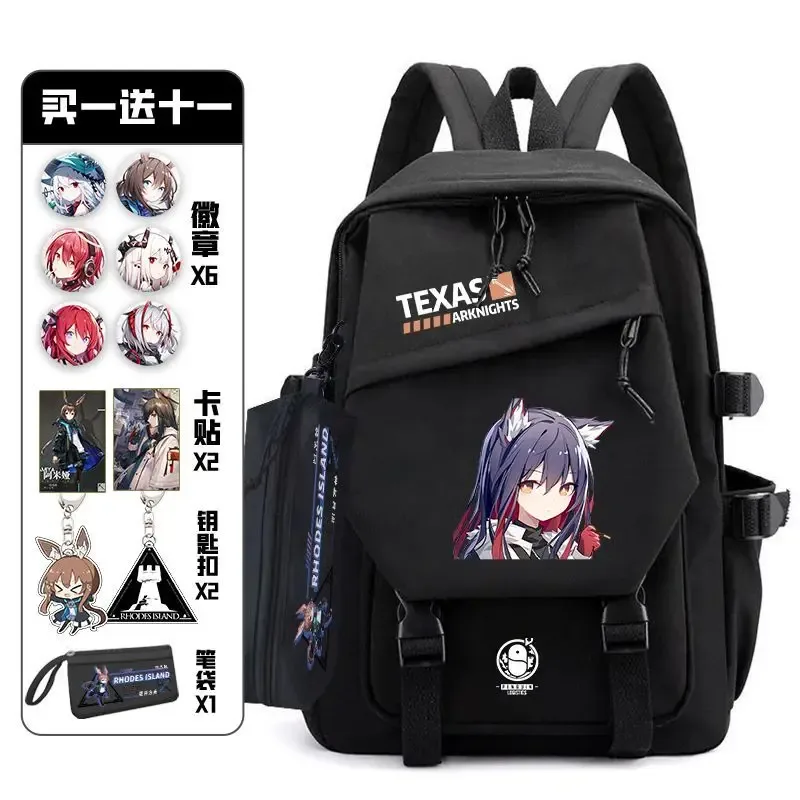 arknight – sac à dos avec douleur, ensemble de badges, sac d'anime, cartable pour adolescents, sac de voyage pour livre d'étudiants, fille et garçon, cosplay