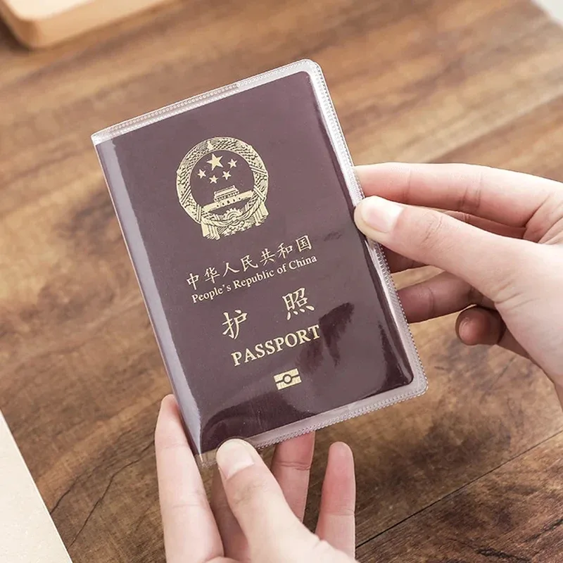1-3pcs housse de protection pour passeport transparente givrée, étui pour documents imperméable en pvc