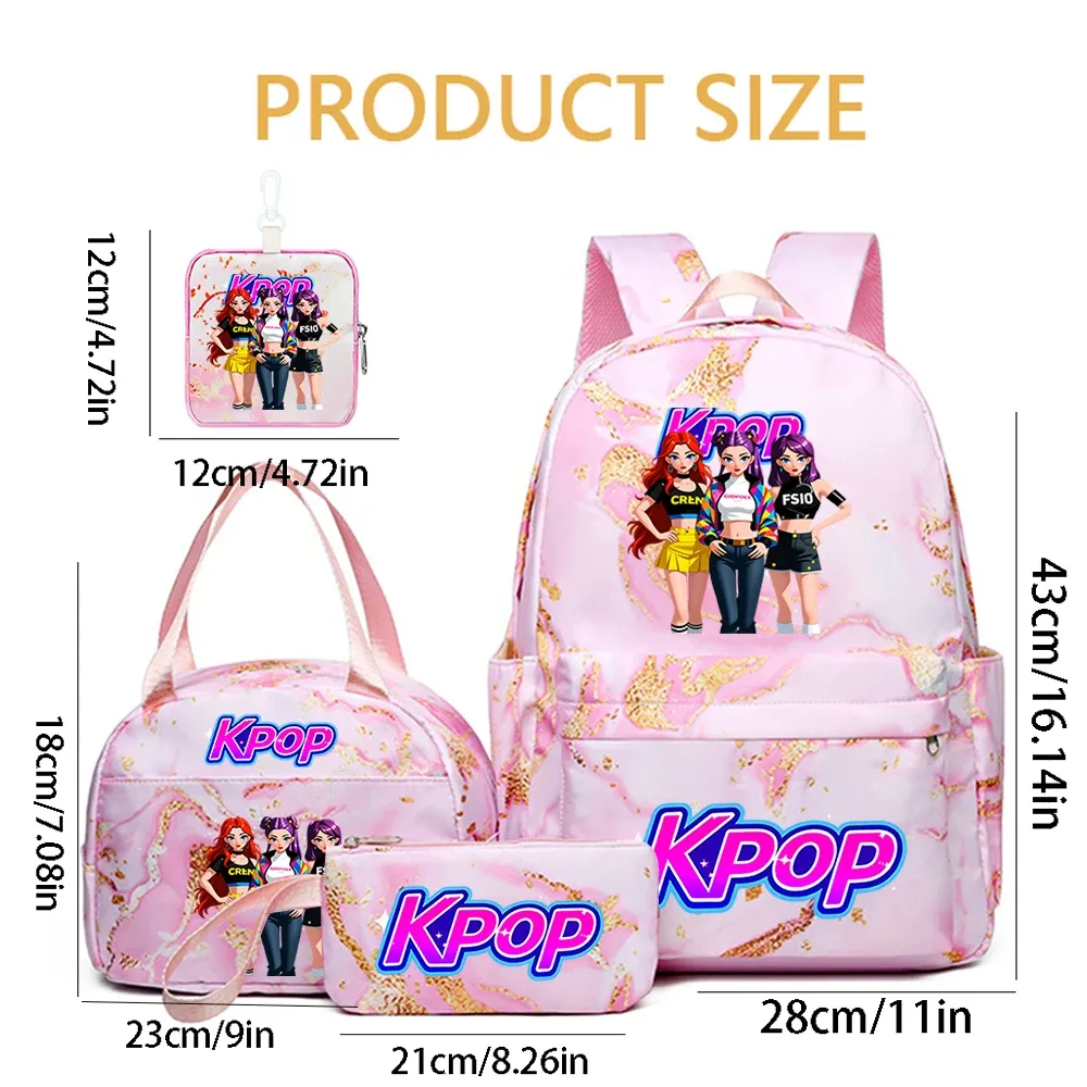 ensemble de 4 sacs à dos à motif de groupe de filles k-pop, le cadeau parfait pour les fans de k-pop
