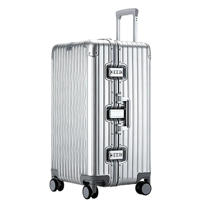 valise de voyage épaisse tout en aluminium de grande capacité de 32 pouces, cabine de voyage, valise en métal de 20 à 32 pouces, serrure douanière tsa