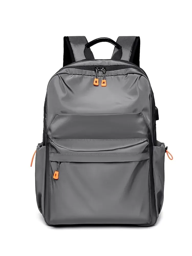 un 14 pouce hommes casual sac à dos multifonctionnel usb de charge ordinateur sac à dos étanche oxford tissu étudiant cartable