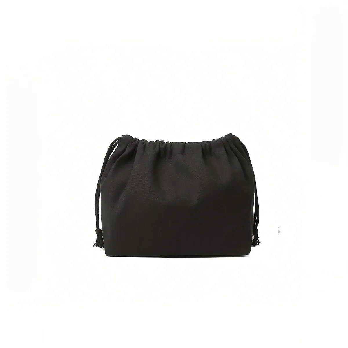 sac de rangement beige en polyester à double cordon de serrage, accessoire décontracté et organisateur de cosmétiques avec fermeture sécurisée pour l'organisation de la maison