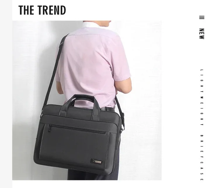 porte-documents pour hommes d'affaires, sac en toile imperméable de grande capacité pour ordinateur portable de 15.6 pouces, sacs de travail, sacs d'affaires, sacs de bureau officiels
