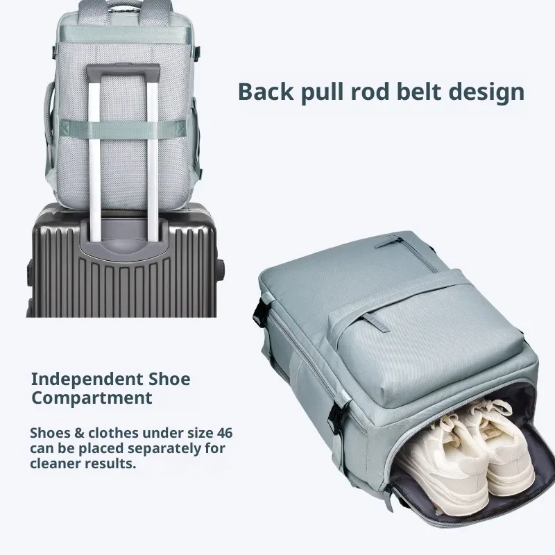 sac à dos de voyage pour ordinateur portable pour hommes et femmes, sac à dos de transport extensible approuvé par avion, sac à dos léger et étanche de 15,6 pouces
