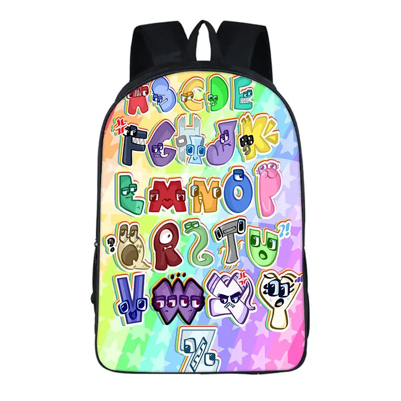 sac à dos alphabet lore avec périphériques de jeu, imprimé légende de lettres, sac à dos pour école primaire et secondaire
