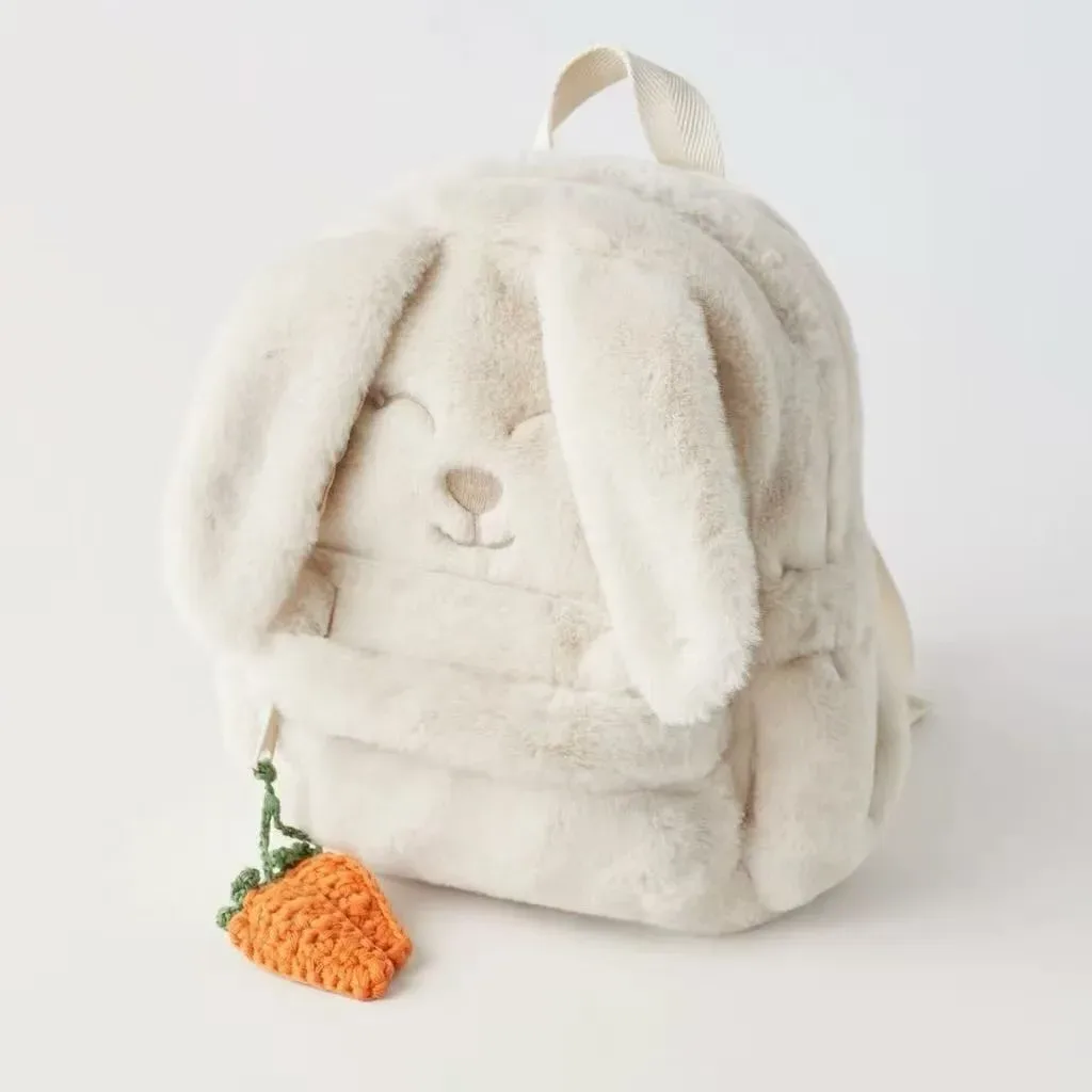 sac à dos lapin ins pour filles, sac d'école mignon pour enfants, sac de voyage de dessin animé carotte